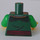 LEGO Dark Green Minifig Torso with Gold Necklace, White Skull with Green Arms and Yellow Hands (973)