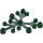 LEGO Mørkegrøn Plante Klinge 6 x 5 (2417)