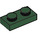 LEGO Donkergroen Plaat 1 x 2 (3023 / 28653)