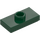 LEGO Dark Green Plate 1 x 2 with 1 Stud (with Groove and Bottom Stud Holder) (15573 / 78823)