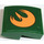LEGO Donkergroen Helling 2 x 2 Gebogen met Oranje Rebels Insignia (Links) Sticker (15068)