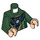 LEGO Dark Green The Mandarin (Dark Green Cape) Torso (973 / 76382)