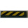 LEGO Dark Green Tile 1 x 4 with black and yellow danger lines and four screws Sticker (2431)