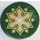 LEGO Dark Green Tile 2 x 2 Round with Gold Star, White Cross and Gold Leaves Sticker with Bottom Stud Holder (14769)