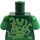 LEGO Donkergroen Torso Tunic met Bright Green en Wit Electricity Energy (973)