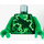 LEGO Donkergroen Torso Tunic met Bright Green en Wit Electricity Energy (973)