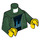 LEGO Donkergroen Torso met Hoodie over Zwart Shirt met Equalizer Bars (973 / 76382)