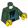 LEGO Dark Green Torso with Hoodie over Black Shirt with Equalizer Bars (973 / 76382)