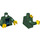 LEGO Dunkelgrün Torso mit Hoodie over Schwarz Shirt mit Equalizer Bars (973 / 76382)