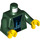 LEGO Donkergroen Torso met Hoodie over Zwart Shirt met Equalizer Bars (973 / 76382)