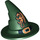 LEGO Dark Green Wizard Hat with Black Buckle and Gold Dragon with Smooth Surface (6131 / 91706)