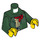 LEGO Dark Green Woman in Dark Green Jacket with Red Hat Minifig Torso (973 / 76382)