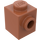 LEGO Mörk Orange Kloss 1 x 1 med Knopp på Ett Sida (87087)