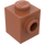 LEGO Donkeroranje Steen 1 x 1 met Stud Aan een Kant (87087)