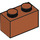 LEGO Donkeroranje Steen 1 x 2 met buis aan de onderzijde (3004 / 93792)