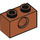 LEGO Donkeroranje Steen 1 x 2 met Gat (3700)
