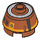 LEGO Dark Orange Brick 2 x 2 Round with Sloped Sides with Chopper C1-10P Astromech Droid Head (18280 / 98100)