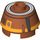 LEGO Donkeroranje Steen 2 x 2 Rond met Sloped Zijkanten met Chopper C1-10P Astromech Droid Hoofd (18280 / 98100)