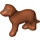 LEGO Dunkelorange Hund (Standing) mit Schwarz Augen &amp; Snout (6201 / 61969)
