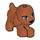 LEGO Orange Sombre Chien (Walking) avec Bleu Yeux (12197 / 98937)