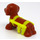 LEGO Donkeroranje Hond met Geel Harness (101284)