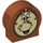LEGO Dark Orange Duplo Brick 1 x 3 x 2 with Round Top with &#039;Cogsworth&#039; Clock face with Cutout Sides (14222 / 36610)