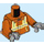 LEGO Mørk orange Kvinde Bygningsarbejder Minifig Torso (973)