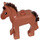 LEGO Dark Orange Foal with Dark Brown Mane and Tail and Black Eyes