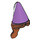 LEGO Dark Orange Hair in Braid and Medium Lavender Cone Hat with White Ribbon (18143)