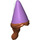 LEGO Dark Orange Hair in Braid and Medium Lavender Cone Hat with White Ribbon (18143)