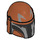 LEGO Dunkelorange Helm mit Sides Löcher mit Mandalorian Warrior Grau und Schwarz (66554 / 87610)