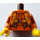 LEGO Donkeroranje Jungle Exploration Vrouw Piloot Minifiguur Torso (973 / 76382)