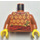 LEGO Donkeroranje Maharaja Lallu Torso met Donkeroranje Armen en Geel Handen (973 / 73403)