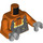 LEGO Donkeroranje Mannelijk Bouwvakker Minifiguur Torso (973)