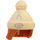 LEGO Mørk oransje Mellomlangt hår og Beige Bobble Hatt med Pompom (68502)