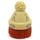 LEGO Dunkelorange Mittlere Länge Haar und Tan Bobble Hut mit Pompom (68502)