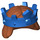 LEGO Dark Orange Mid-Length Hair with Blue Crown (34810)