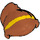 LEGO Orange sombre Mi-longueur Cheveux avec Queue de cheval et Longue Bangs avec Jaune Stripe (13598 / 18227)