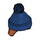 LEGO Orange Sombre Mi-longueur Droit Cheveux avec Dark Bleu Bobble Chapeau (68502)