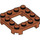 LEGO Mörk Orange Platta 4 x 4 x 0.7 med Rundade hörn och 2 x 2 Open Centrum (79387)