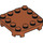 LEGO Donkeroranje Plaat 4 x 4 x 0.7 met Afgeronde hoeken en Empty Middle (66792)