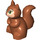 LEGO Dark Orange Squirrel with Green Eyes and Flesh Face (26403)