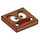 LEGO Dark Orange Tile 2 x 2 with Goomba Face with Open Mouth with Groove (3068)