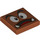 LEGO Dark Orange Tile 2 x 2 with Goomba Face with Open Mouth with Groove (3068)