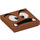LEGO Dunkelorange Fliese 2 x 2 mit Goomba Surprised Gesicht mit Nut (3068 / 68947)