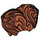 LEGO Donkeroranje Tousled Knotted Haar met midden scheiding  (3987)