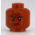 LEGO Donkeroranje Ugha Warrior Hoofd (Veiligheidsnop) (3626 / 63411)