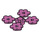 LEGO Dark Pink 4 Flower Heads on Sprue (3742 / 56750)