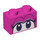 LEGO Rose Foncé Brique 1 x 2 avec Birdo Violet Yeux avec tube inférieur (3004 / 79545)