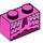 LEGO Donkerroze Steen 1 x 2 met dress met buis aan de onderzijde (3004 / 53200)